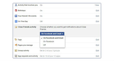 منوی اصلی فیس بوک در گوشه سمت راست بالا را باز کرده و سپس Settings > Notifications را انتخاب کنید.