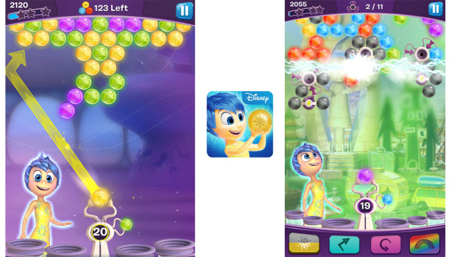 در این بازی شخصیت های فیلم های دیزنی را در نسخه جدیدی از Bubble-Shooter به نام Inside Out Thought Bubbles خواهید دید که در ضمن نام یکی از فیلم های مشترک دیزنی و پیکسار است