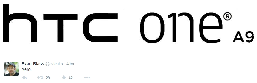 مروز یک تصویر در پستی از evleaks@ نشان می دهد که Aero به عنوان HTC One A9 نامیده شده است.
