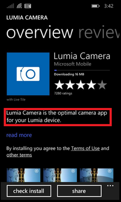 برنامه دوربین لومیا برای مدل های غیر از ویندوز فون لومیا نیز قابل نصب است