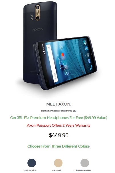 فروش ZTE Axon Pro در ایالت متحده به قیمت کمتر از ۴۵۰ دلار