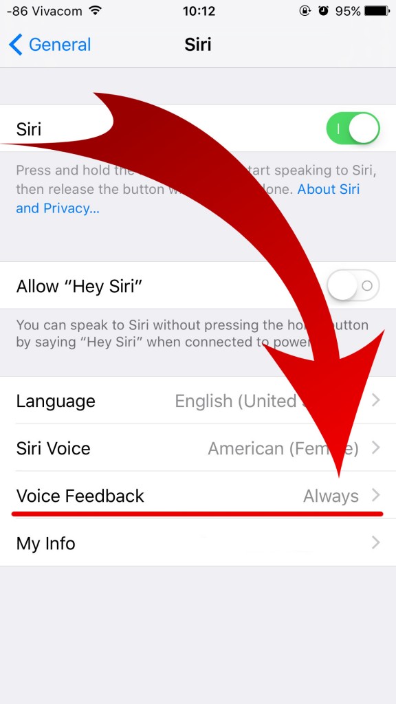  وارد "voice Feedback" شوید.