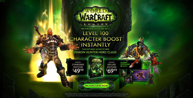 لژیون (Legion)، جدیدترین نسخه بازی دنیای وارکرفت (ورلد آف وارکرفت، World of Warcraft) در تابستان سال 2016 میلادی منتشر خواهد شد. کمپانی بلیزارد (Blizzard) – خالق این بازی – دیروز در طی مراسم افتتاحیه BlizzCon 2015 از برنامه هایش برای انتشار این بازی پرده برداشت. که تریلر مربوط به آن را در پایین مشاهده خواهید کرد. اصل داستان نیز از قرار زیر است. تاریخ انتشار برای نسخه بعدی بازی دنیای وارکرفت کمپانی بلیزارد درست یک روز قبل از شروع مراسم BlizzCon لو رفت. این تاریخ در تصویری که در وب سایت Battle.net قرار داشت، به نمایش درآمده (تصویر بالا) و بر روی آن چنین نوشته شده بود: "تاریخ مفروض برای انتشار این بازی قبل و یا در روز 21 سپتامبر 2016 می باشد."