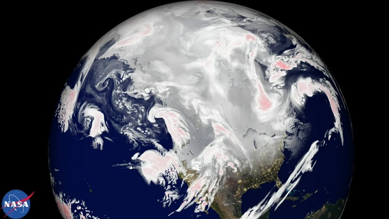 ناسا تصویر شبیه سازی شده ای از نمای کلی طوفان را منتشر کرده است. 