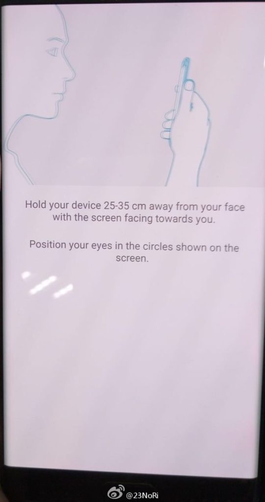 تصویر لو رفته از نمونه ی اولیه ی فبلت گلکسی نوت 7 نشان می دهد که اسکنر عنبیه ی چشم با روش اسکن اینفرارد می تواند قفل دستگاه را باز کند. 