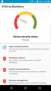 هشدار امنیتی نادرست برنامه DTEK بلک بری