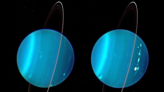 یک عکس عکس رنگی دیجیتالی از سیاره اورانوس  