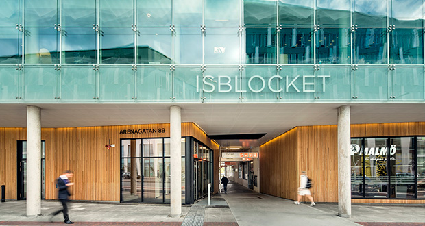 معماری Isblocket ، ساختمانی شیشه‌ای در شهر مالمو سوئد