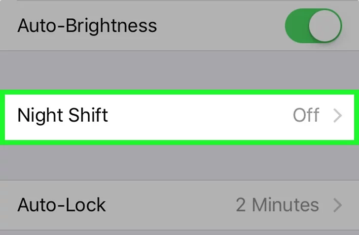 5. Night Shift را انتخاب کنید.