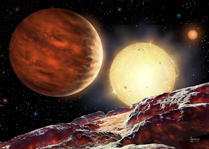 سیاره WASP-121b تقریبا دو برابر بزرگ‌تر از غول گازی مشتری است. ازآنجایی‌که این سیاره در مدار تنگ‌تری نسبت به عطارد (به دور خورشید)، به دور ستاره میزبان خود می‌چرخد، دمای جو آن بیش از 4500 درجه فارنهایت (2482 درجه سانتی‌گراد) است، این دمای بالا درواقع می‌تواند آهن را بجوشاند