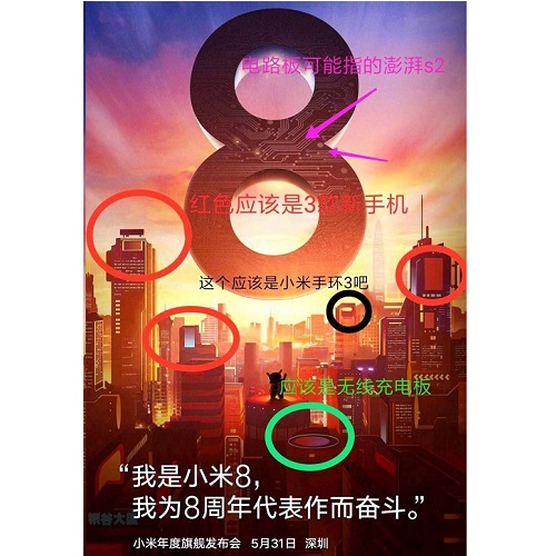 اخیرا تصویر دیگری توسط شیائومی منتشر شده که اخبار دیگری را فاش می‌کند. این اخبار مدعی هستند که شیائومی می بند 3 همراه با شیائومی می 8 و رابط MIUI 10 در رویداد 31 ماه می رونمایی خواهد شد.