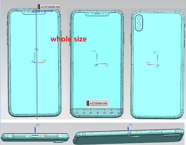 صبح امروز تصویری از طراحی شماتیک گوشی آیفون 2018 با صفحه نمایش 6.5 اینچی منتشر شده که احتمالا، نسخه‌ی پلاس آیفون‌های 2018 را نشان می‌دهد.