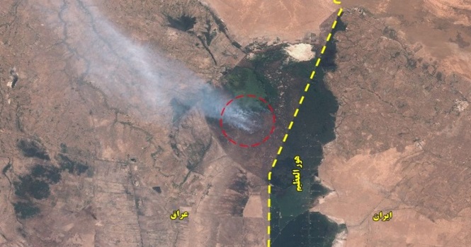 رصد آتش‌سوزی هورالعظیم توسط ماهواره‌های سازمان فضایی ایران