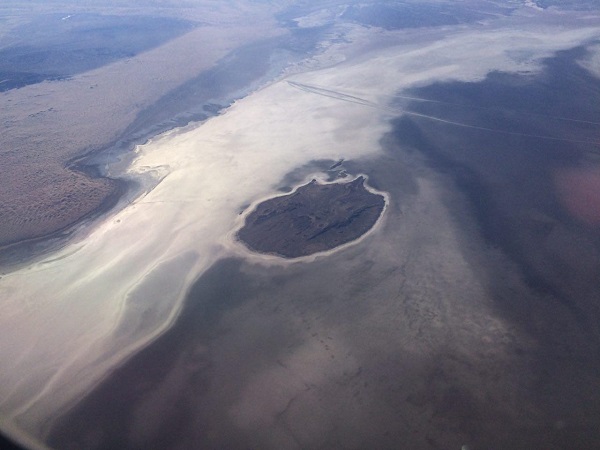 تصویر هوایی دریاچه نمک قم