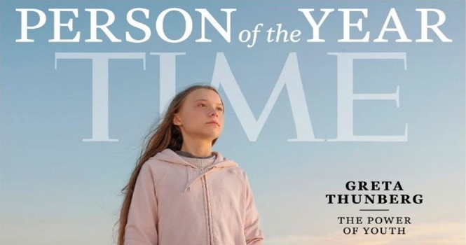 گرتا تونبرگ فعال اقلیمی نوجوان، شخصیت سال ۲۰۱۹ مجله تایم شد