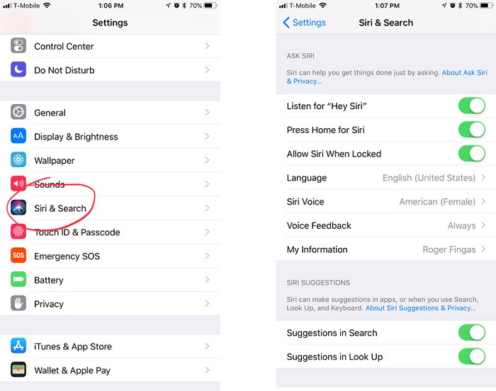 فعال‌ سازی دستیار Siri در iOS 11 به بالا