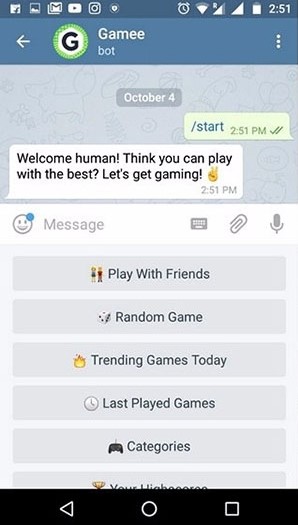 بازی های تلگرام