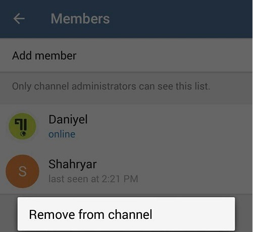  حذف کاربران از کانال در تلگرام  (How to Delete Member from Telegram Channel)