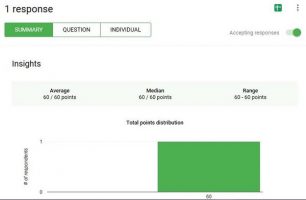 تست آزمون و مشاهده نتایج بعد از طراحی آزمون در گوگل فرم