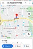 نحوه ارسال لوکیشن در گوگل مپ