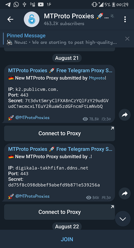 بهترین کانال های پروکسی برای تلگرام