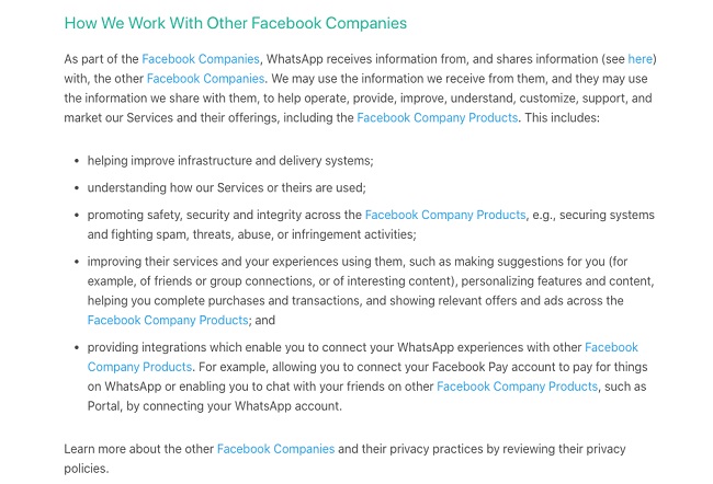 امنیت واتساپ - برنامه یکپارچه سازی محصولات کمپانی فیسبوک