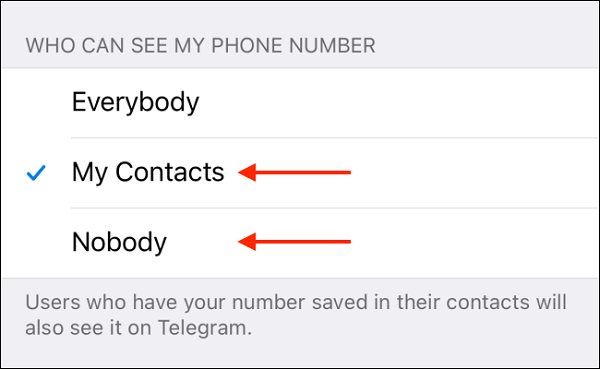 نحوه مخفی کردن شماره در تلگرام