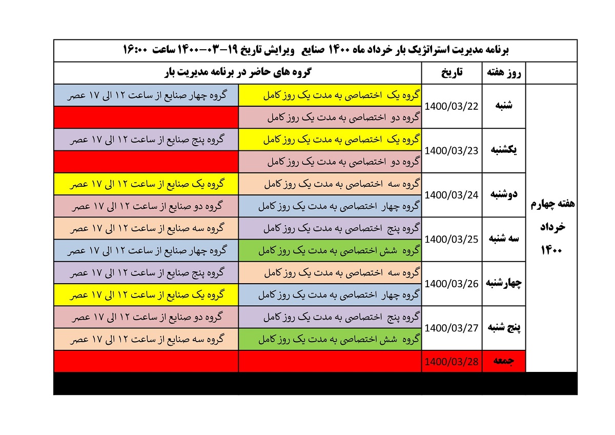 جدول قطعی برق امروز 25 خرداد 1400