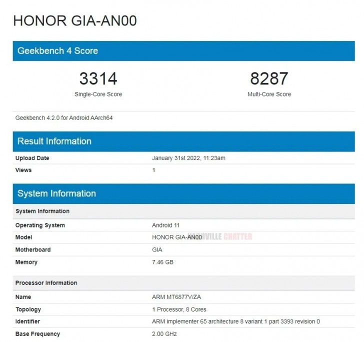 Honor 60 SE امیتازهای جالبی را در پلتفرم گیک‌بنچ دریافت کرد