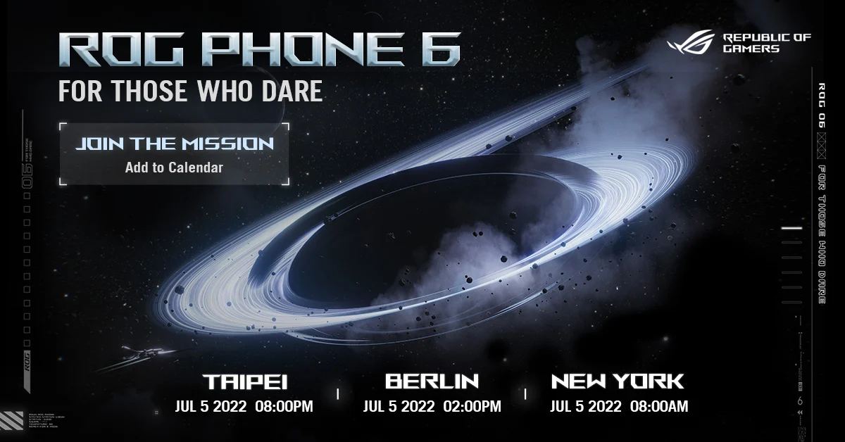 ایسوس ROG phone 6 با اسنپدراگون 8 پلاس نسل 1 تیرماه رونمایی می‌شود