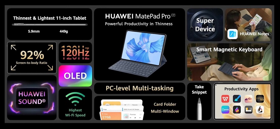 Huawei Matepad Pro 11 2022 has been officially unveiled;  Price and technical specifications