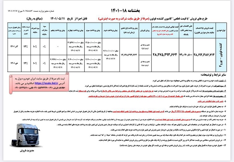 Iran Khodro Photon sales plan August 1401;  Conditions and price