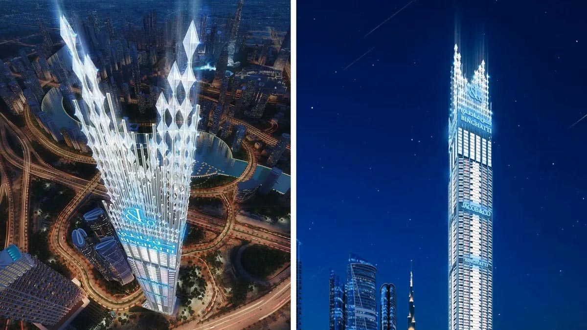 بلندترین برج مسکونی جهان با تاجی از الماس در امارات ساخته می‌شود!