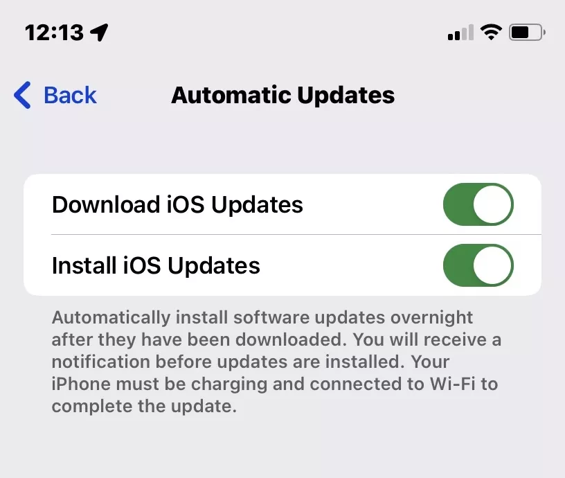iOS Automatic Updates