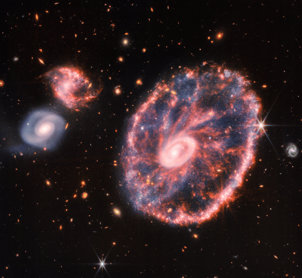 کهکشان چرخ گاری - Cartwheel Galaxy 