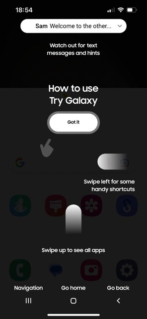 تجربه کاربری گلکسی S23 در گوشی آیفون با برنامه Try Galaxy