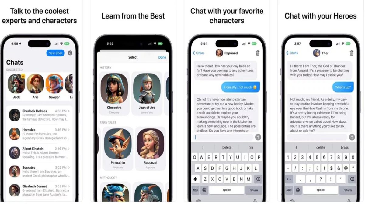 اپلیکیشن سوپرچت مبتنی بر ChatGPT و برای گفتگو با شخصیت‌های بزرگ تاریخی معرفی شد
