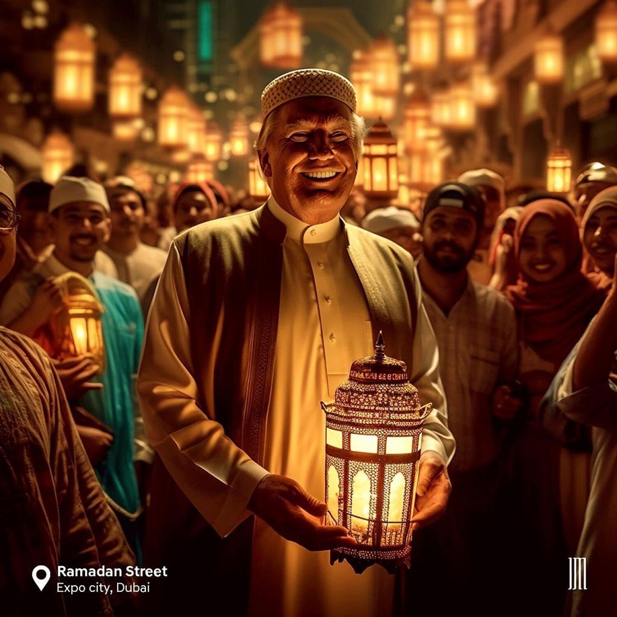 تصاویر سرو افطاری چهره‌های مشهور در خیابان‌های دبی توسط هوش مصنوعی منتشر شد