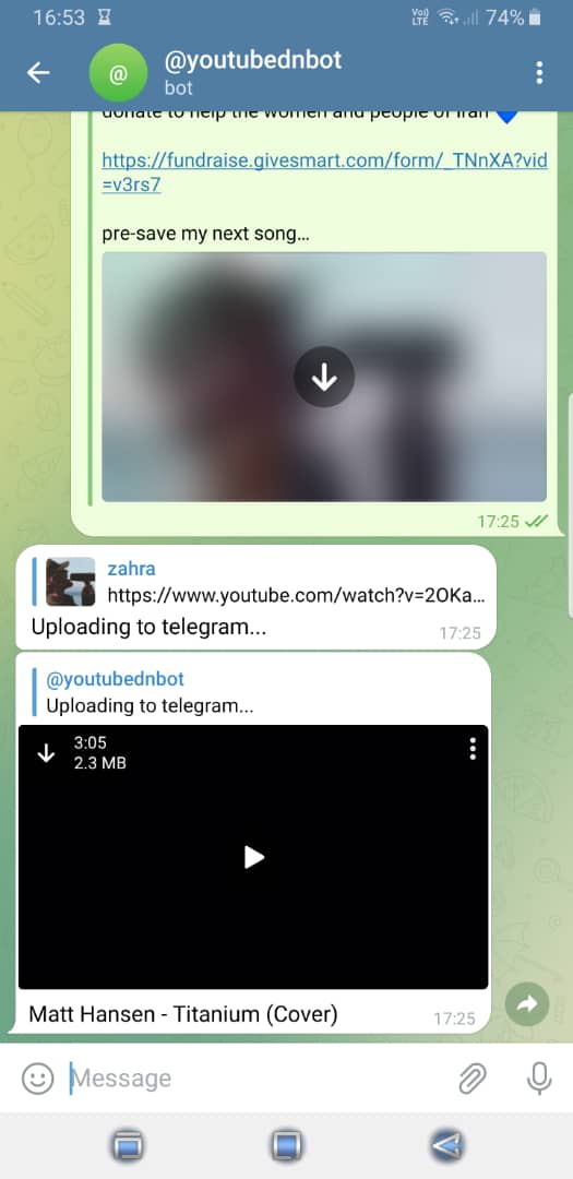 ربات تلگرام برای دانلود از یوتیوب با گوشی