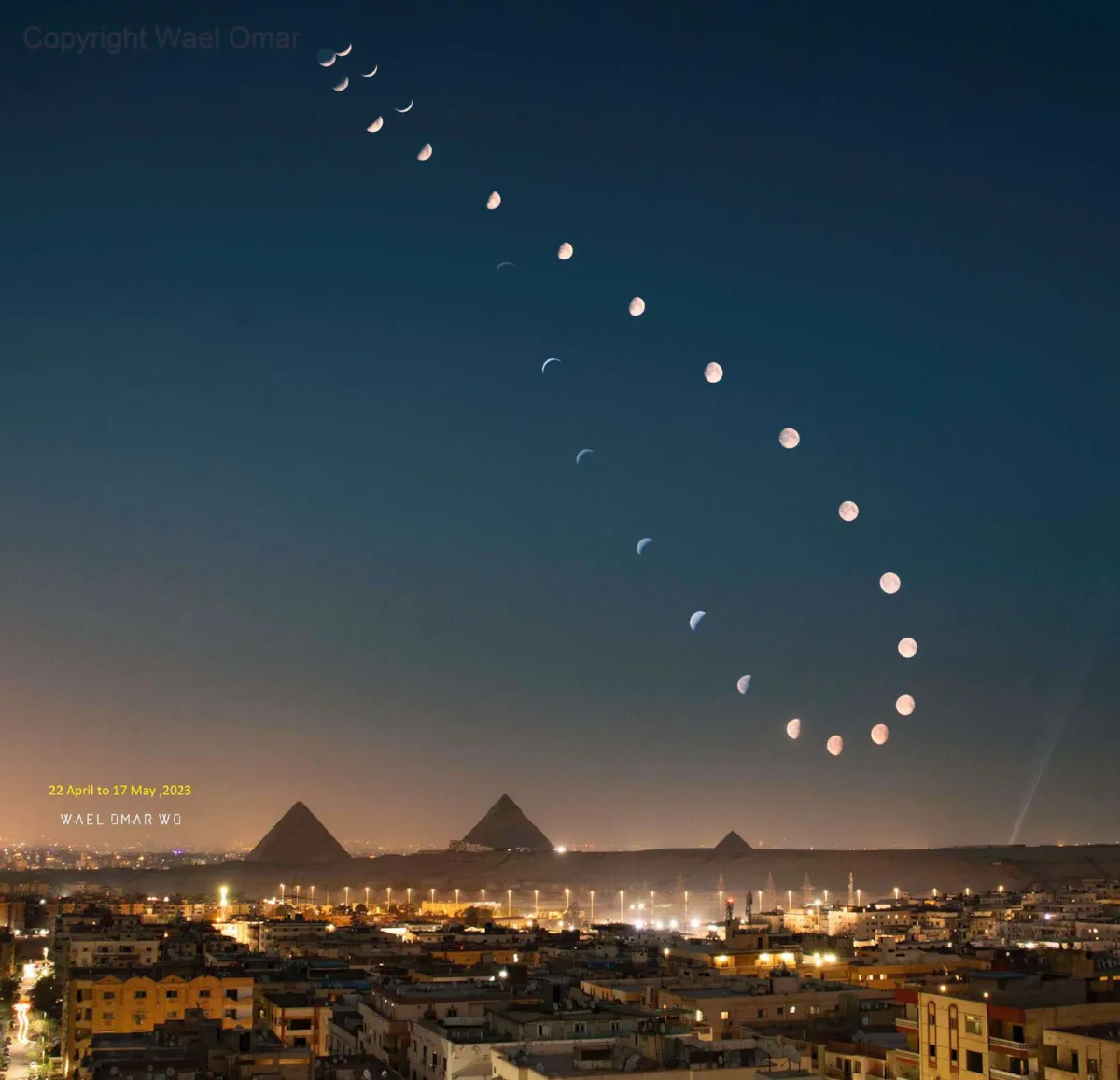 انتشار تصویر خیره‌کننده حرکت ماه در طول 30 روز