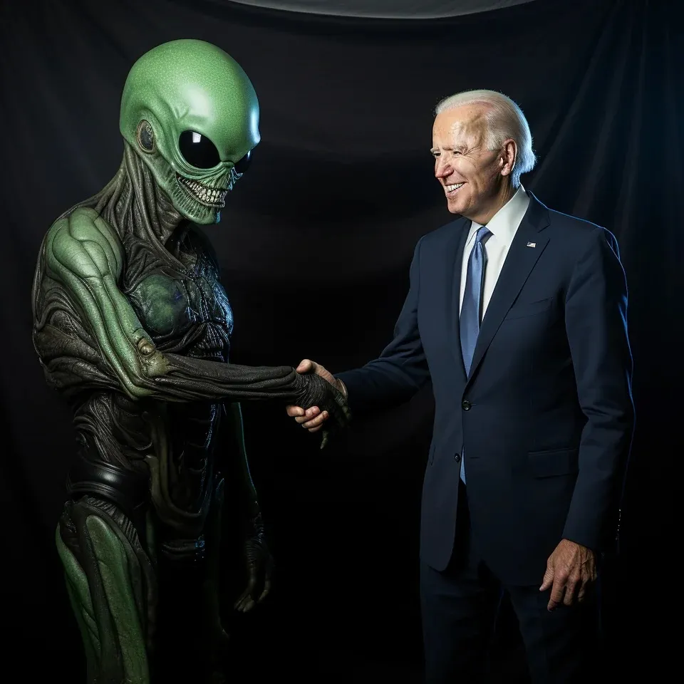 حضور موجودات فضایی در کاخ سفید به همراه جو بایدن