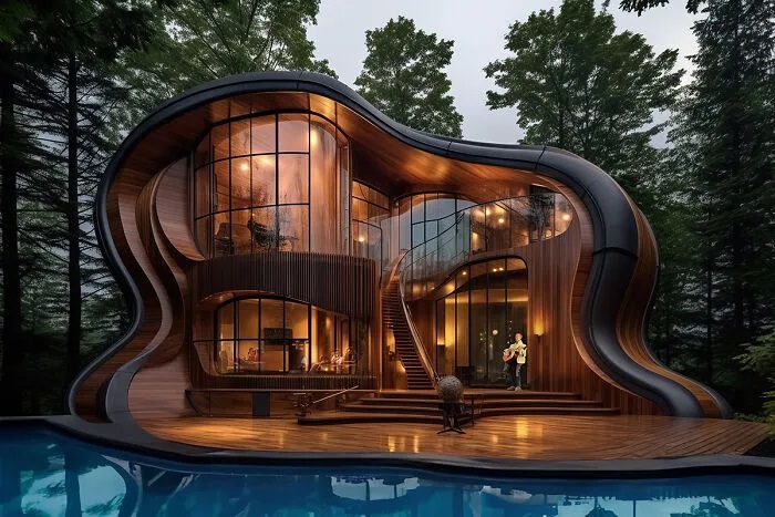 تماشا کنید تصاویر هوش مصنوعی از طراحی خانه با الهام از سازهای موسیقی