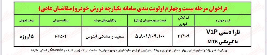 فروش تارا دستی و آریسان 2 ایران خودرو آغاز شد