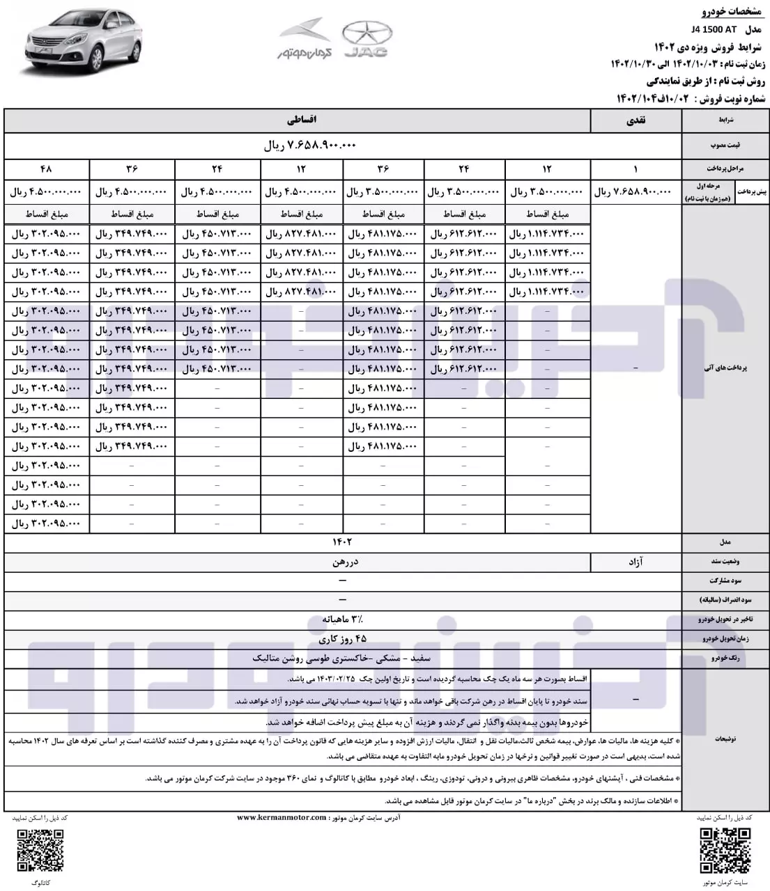 طرح فروش جک J4 دی 1402