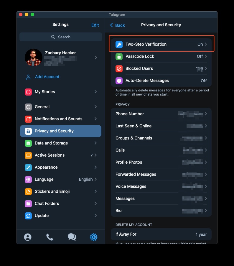 آموزش فعال کردن تایید دو مرحله ای تلگرام