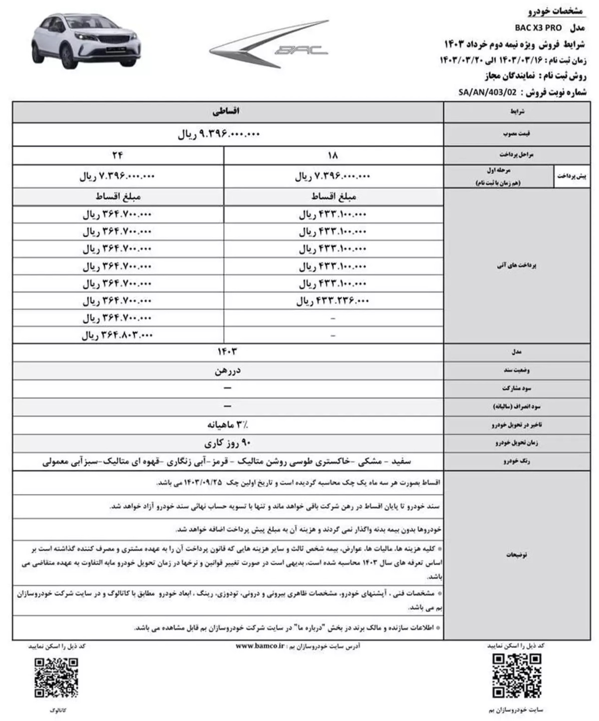 شرایط فروش اقساطی بک X3 پرو با موعد تحویل 90 روزه