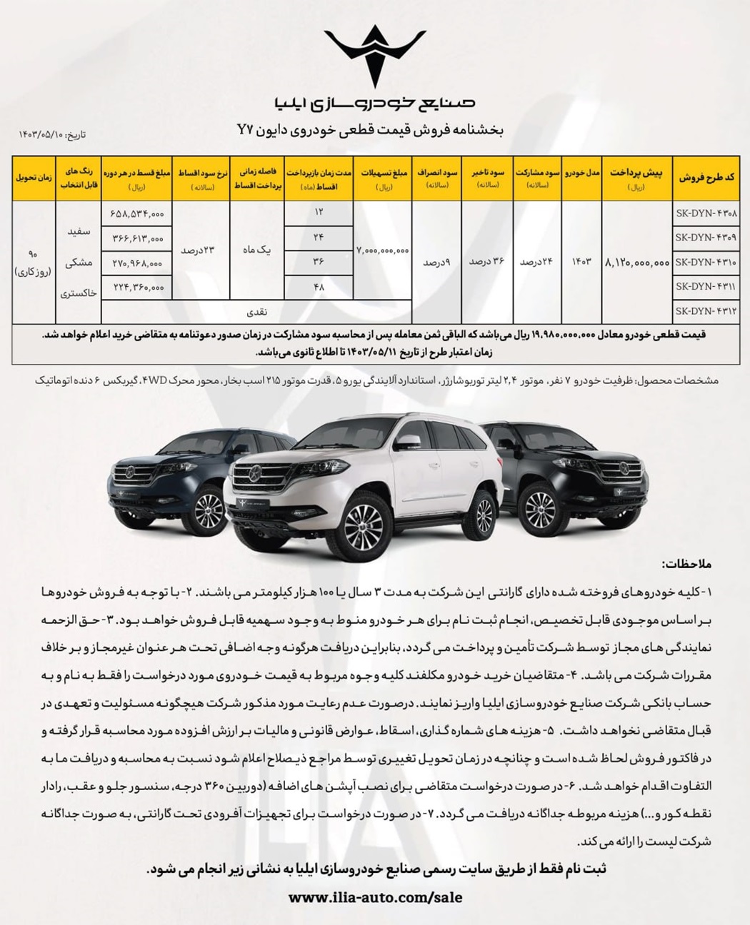 جزئیات شرایط فروش دایون Y7 