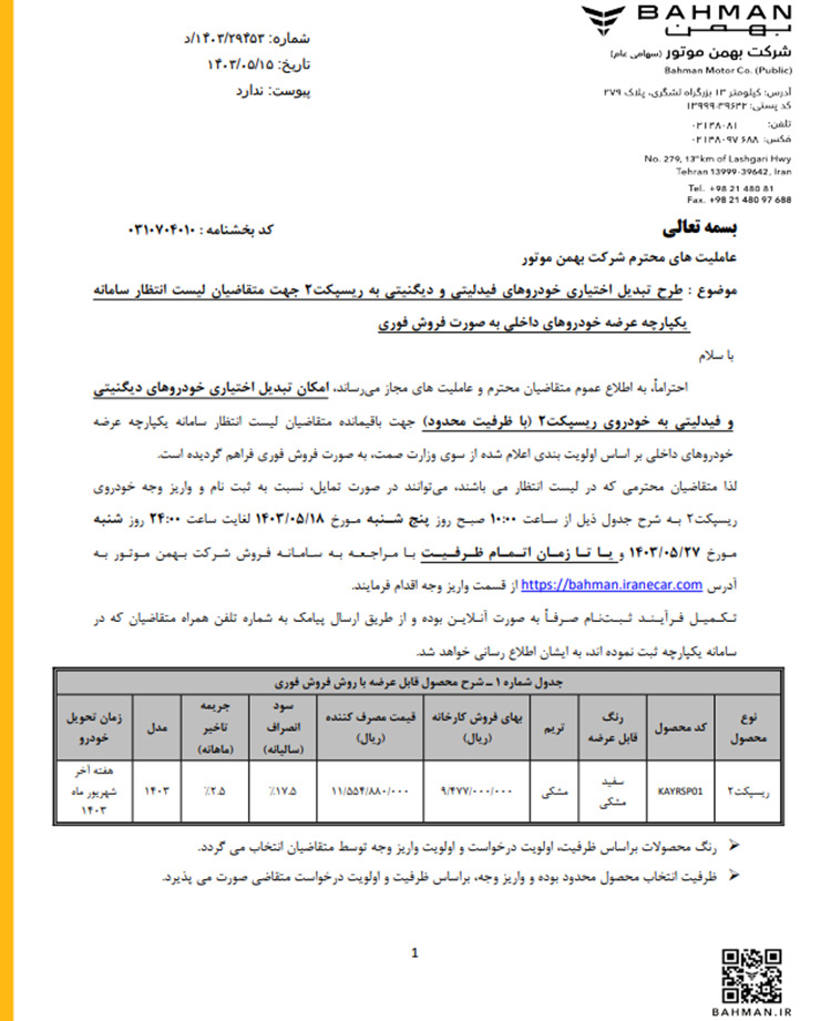 جزئیات طرح تبدیل فیدلیتی و دیگنیتی به ریسپکت 2