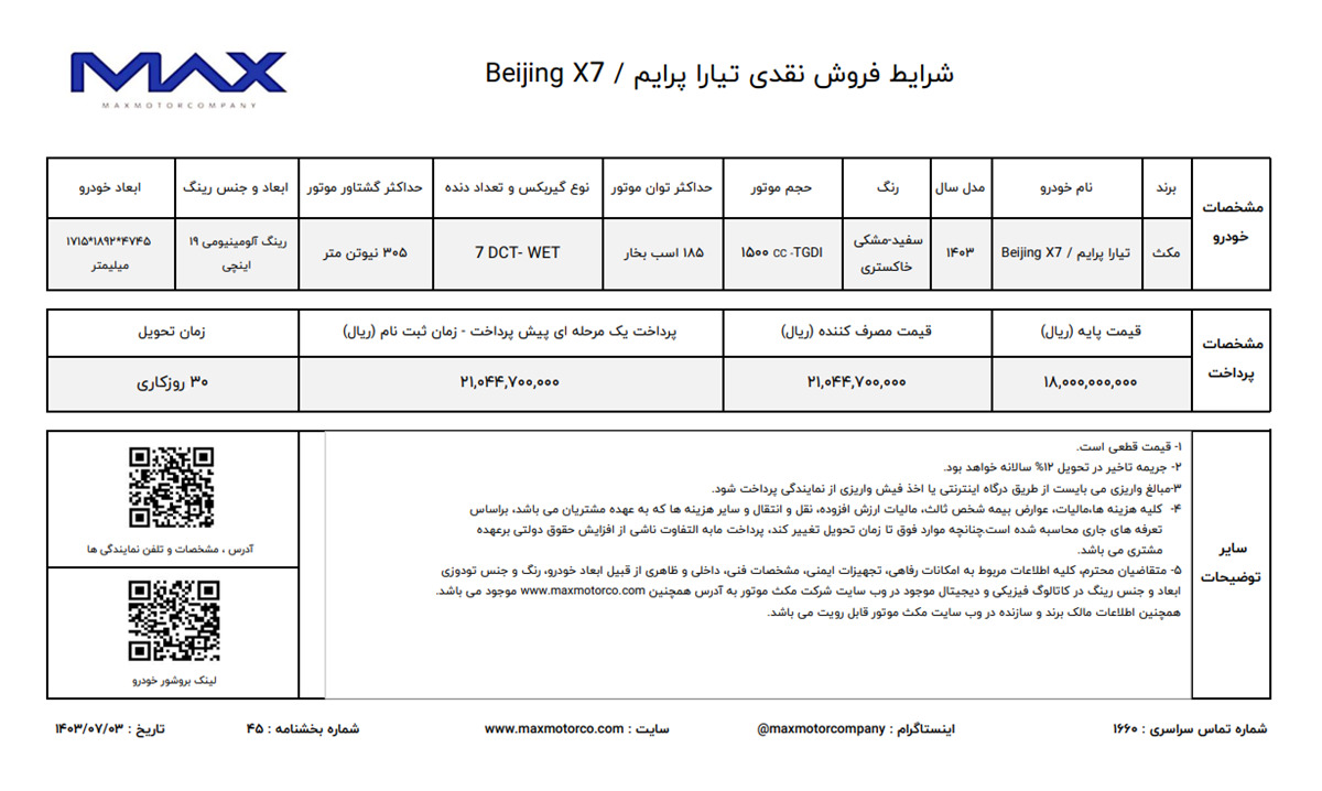 جزئیات طرح فروش فوری تیارا پرایم مهر 1403