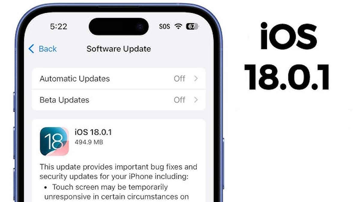 iOS 18.0.1 برای رفع باگ‌های نمایشگر آیفون 16 منتشر شد